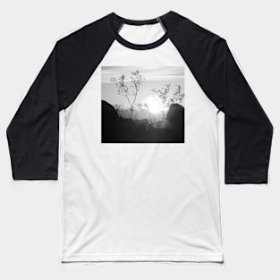 Black and White Sunset Baseball T-Shirt